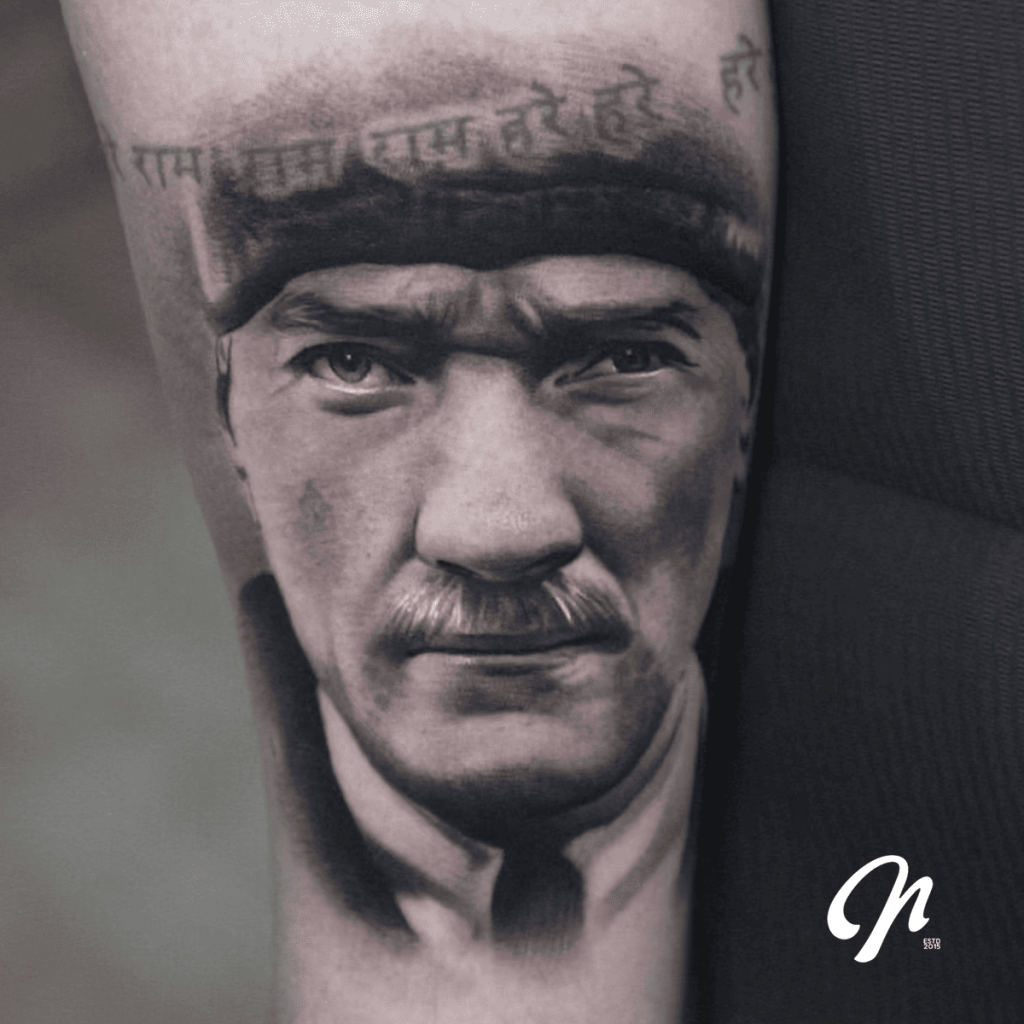 Portrait tattoo from Kemal Ataturk