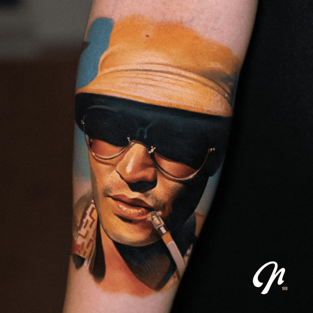 Portrait tattoo of Johnny Depp