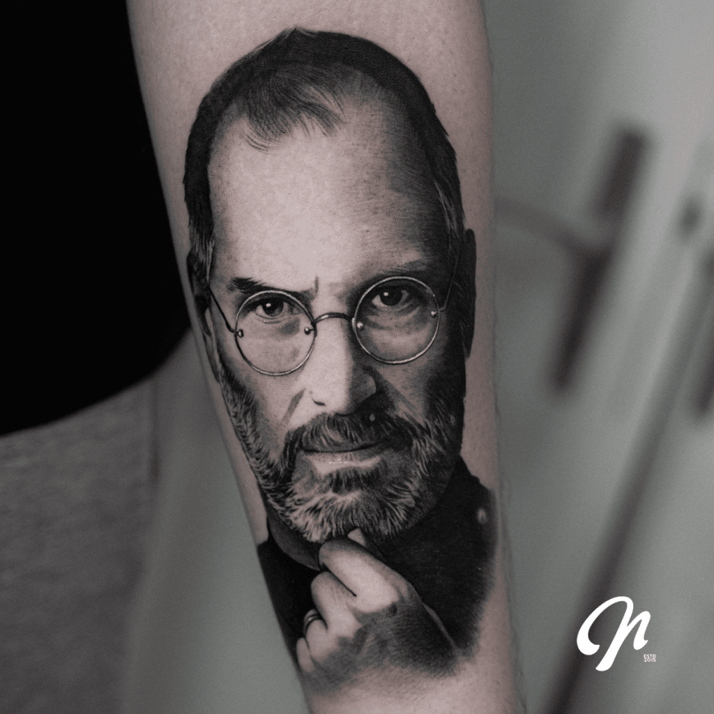 Portrat tattoo from Steve Jobs
